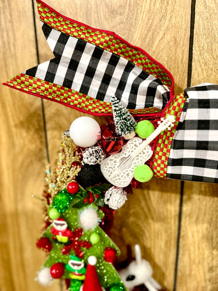 Vintage Check Bauble Wreath