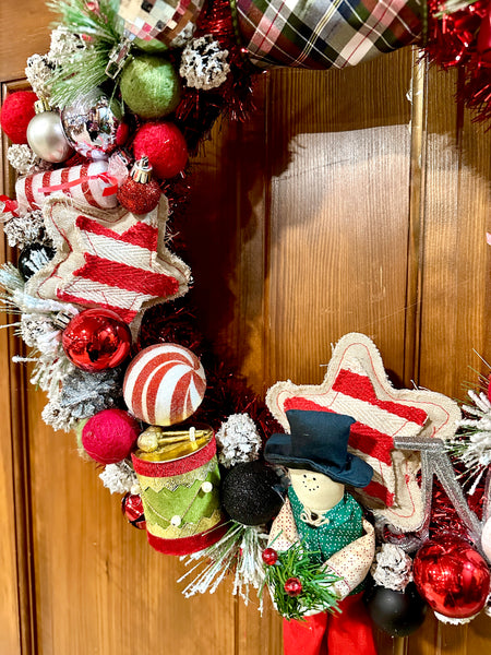Scottish Snowman Bauble Wreath