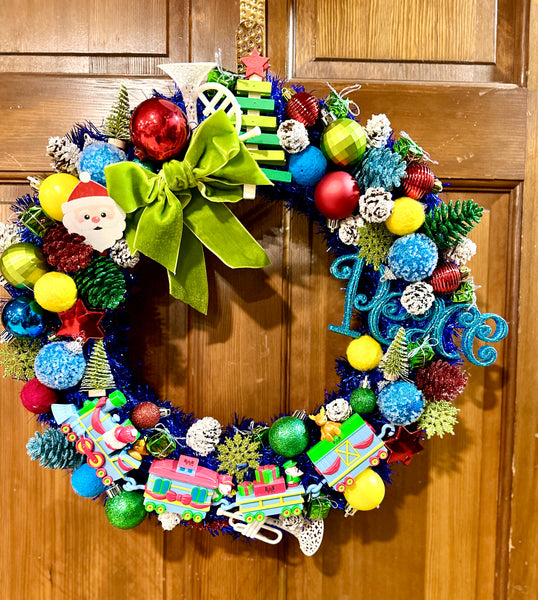 Holiday Express Train Bauble Wreath