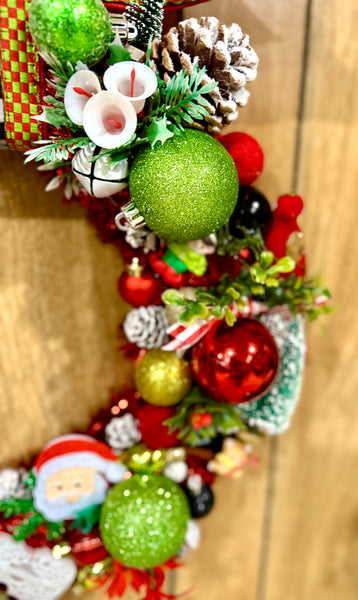 Vintage Check Bauble Wreath