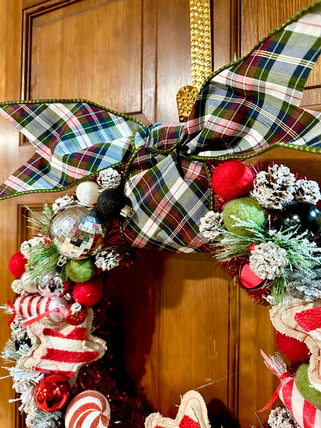 Scottish Snowman Bauble Wreath