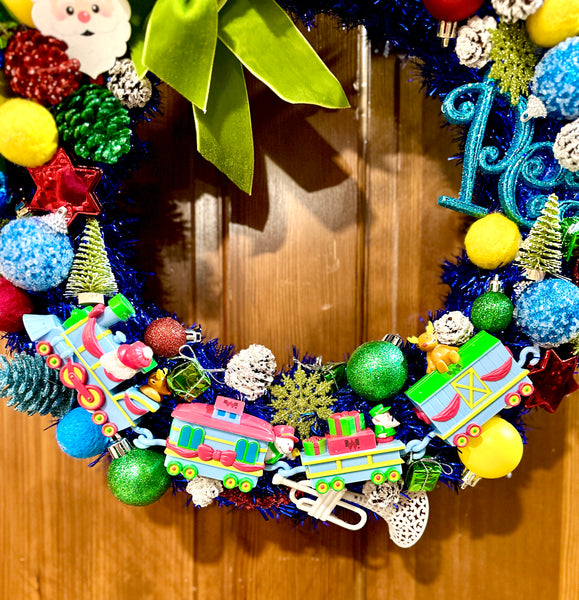 Holiday Express Train Bauble Wreath