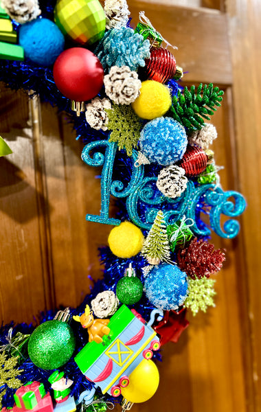 Holiday Express Train Bauble Wreath