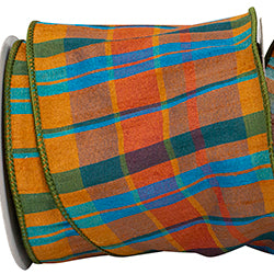 4"x10yds Tierra Sunset Plaid Ribbon