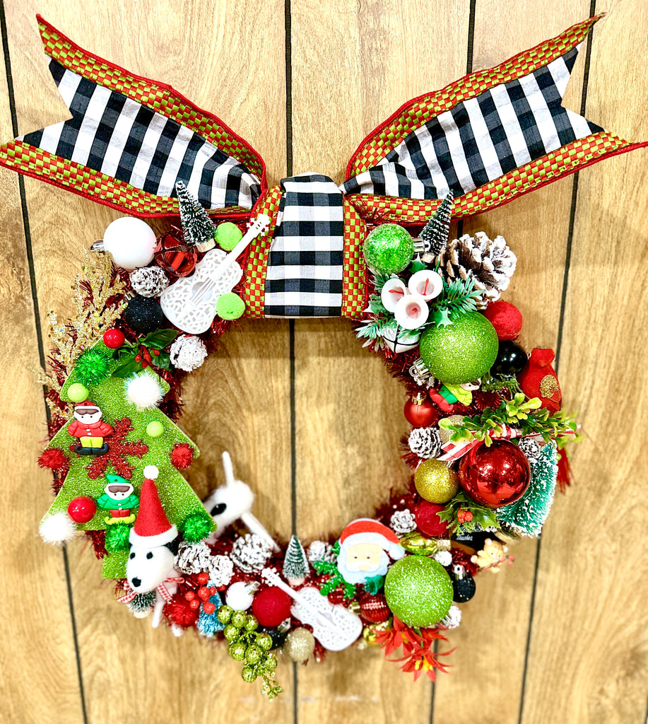 Vintage Check Bauble Wreath