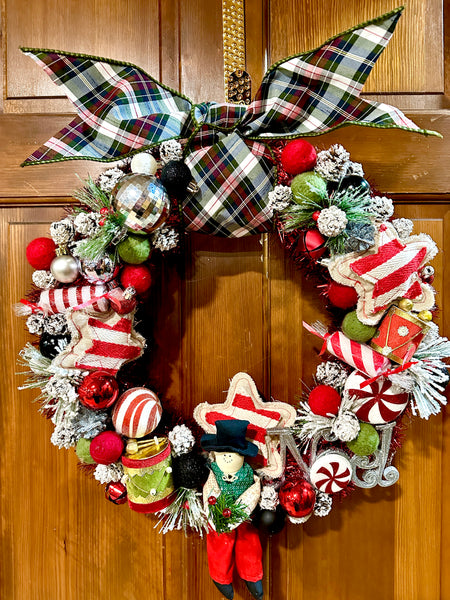 Scottish Snowman Bauble Wreath