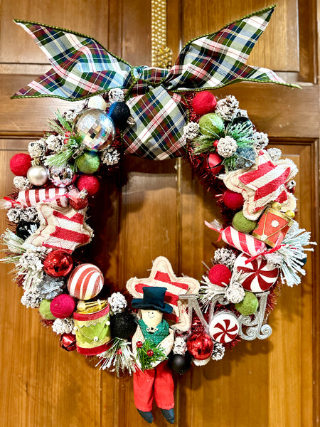 Scottish Snowman Bauble Wreath