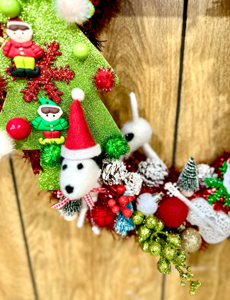 Vintage Check Bauble Wreath