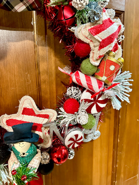 Scottish Snowman Bauble Wreath