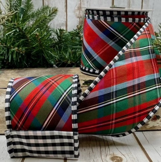 4"x10" Traditional Holiday Plaid Ribbon