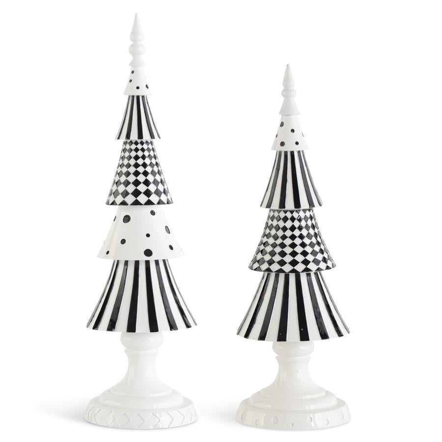 BLACK & WHITE ABSTRACT RESIN TREES