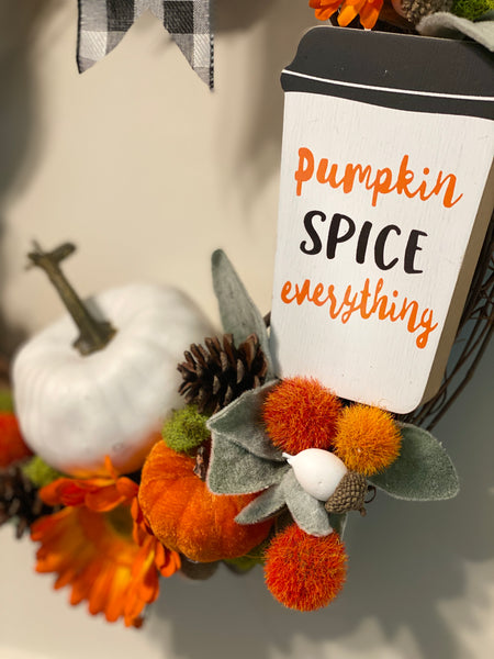 16" Pumpkin Spice Wreath