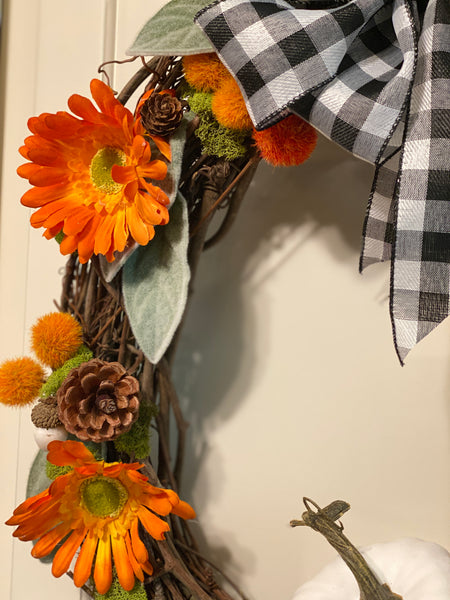 16" Pumpkin Spice Wreath