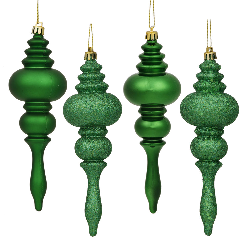 7" Green Finial 4 Finish Assorted Box of 8