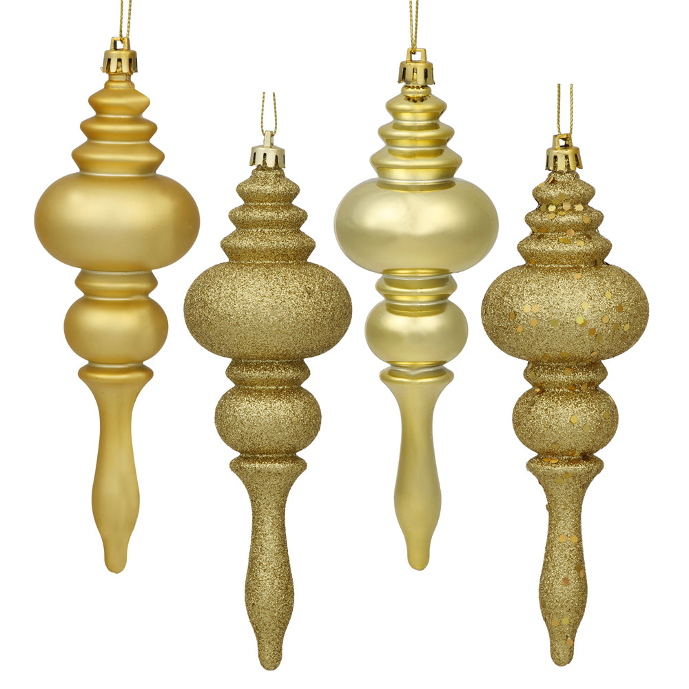 7" Gold Finial 4 Finish Assorted Box of 8