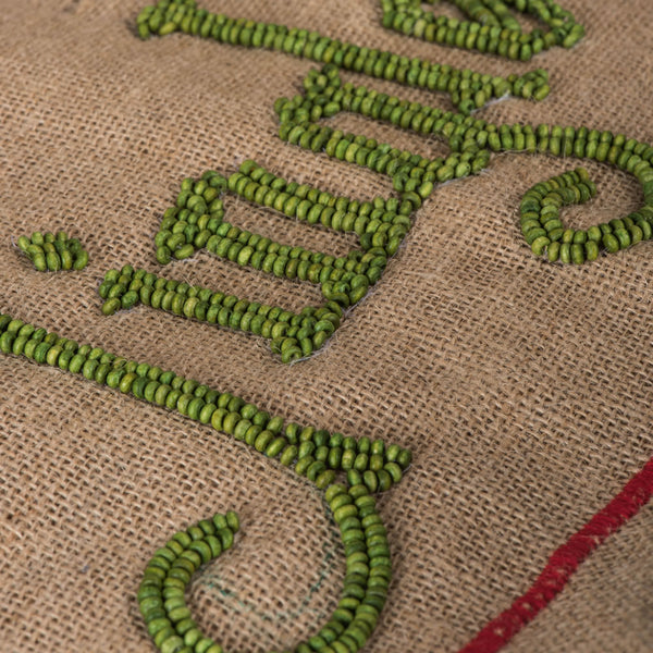 18"x18" Burlap Jingle Pillow