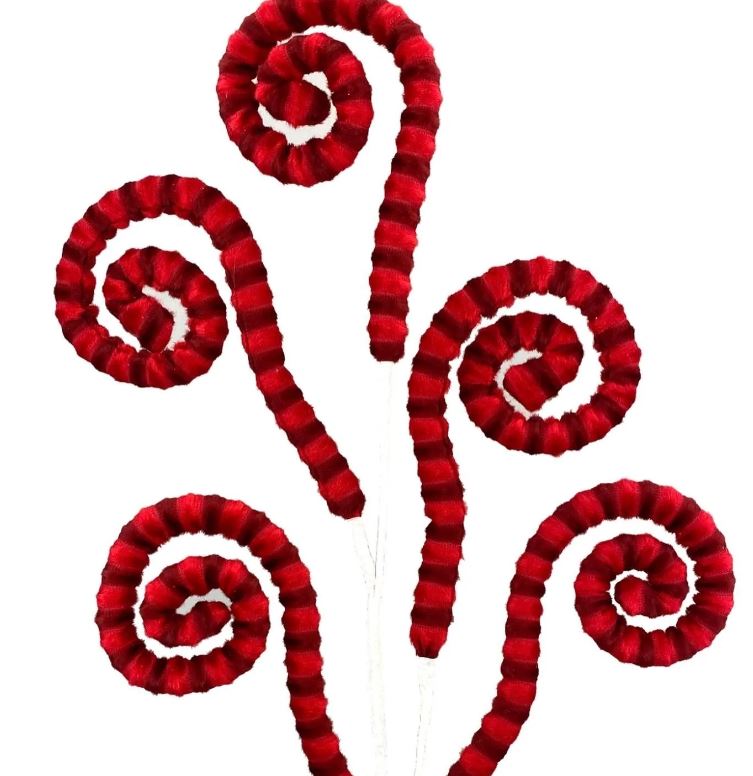 Striped Spiral Curly Pick- Shades of Red