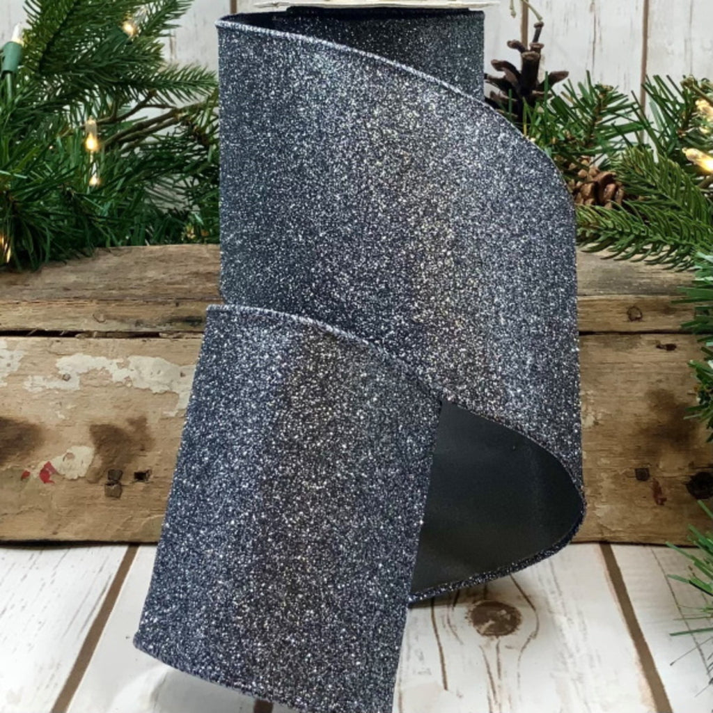 D. Stevens Vintage Glitter Ribbon 4"x10yds