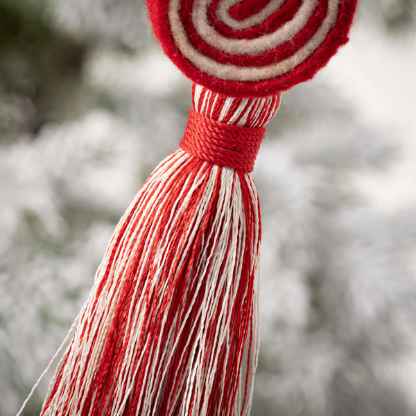 RED FELT CANDY TASSEL ORNAMENT