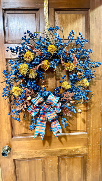 24”Rustic & Refined Blueberry Wreath
