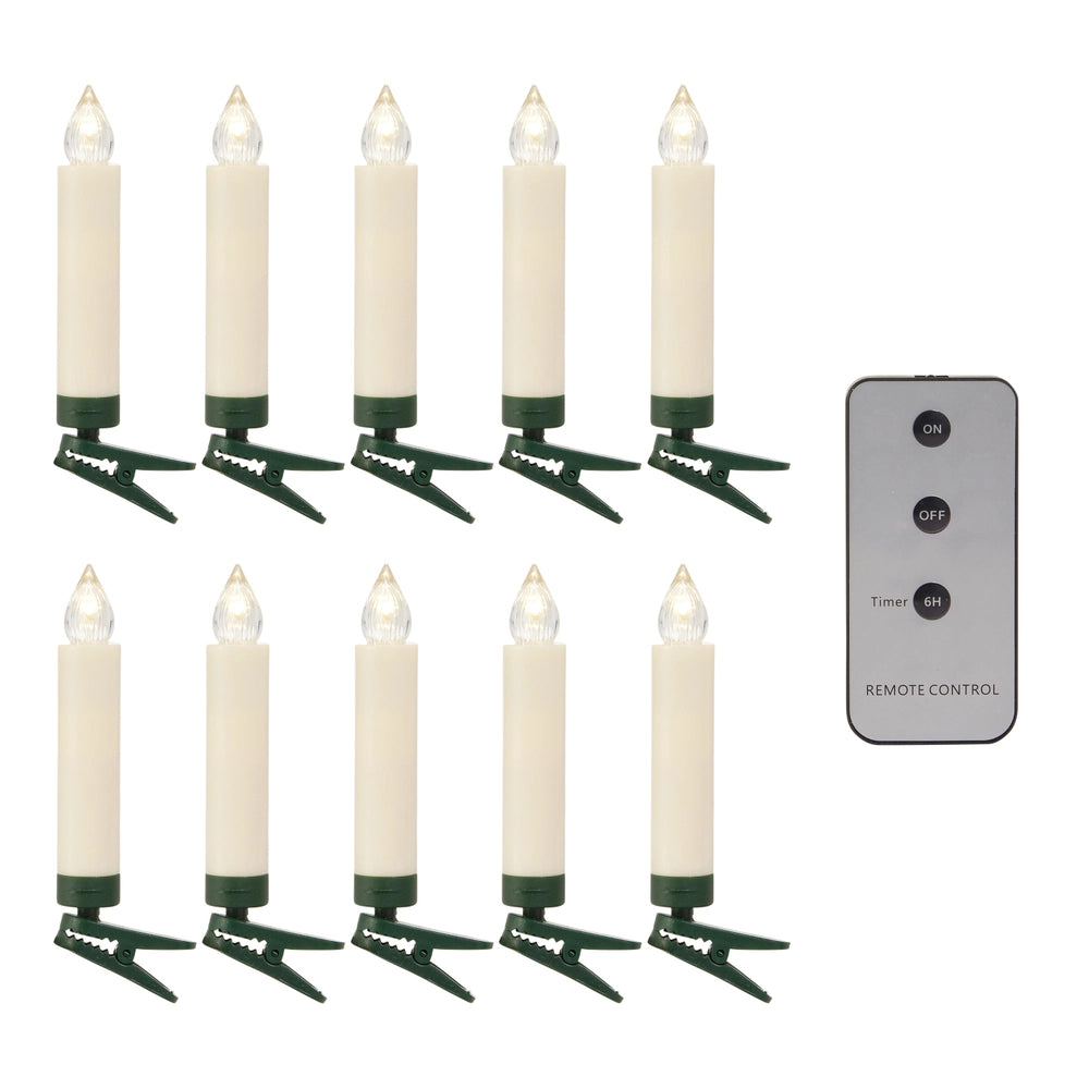 3" Clip On Ivory Bulb Candles with Remote