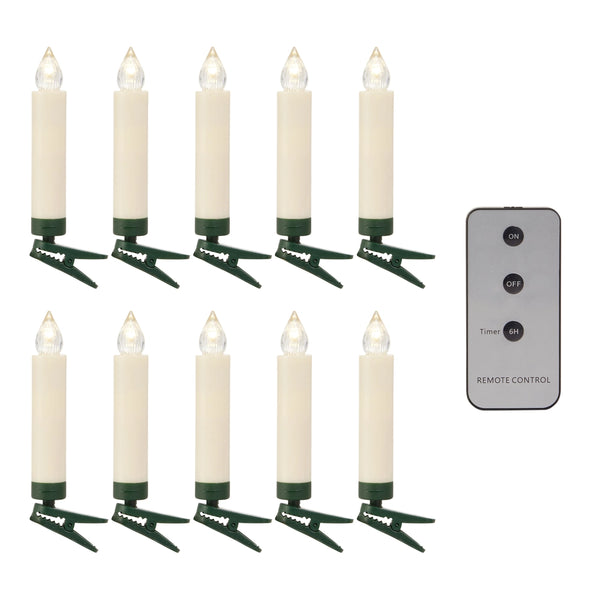 3" Clip On Ivory Bulb Candles with Remote