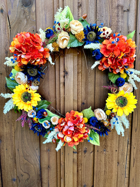 24” Fall Hydrangea Wreath