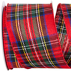 2.5"x 10yds Traditional Multi Plaid Twill Wired Edge Ribbon