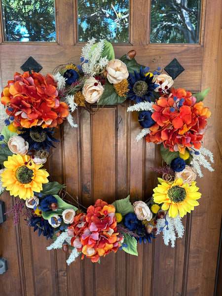 24” Fall Hydrangea Wreath