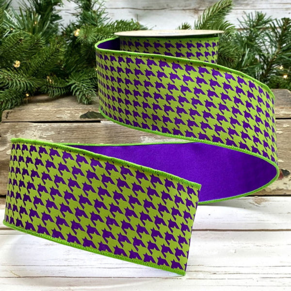 Lime & Purple Houndstooth