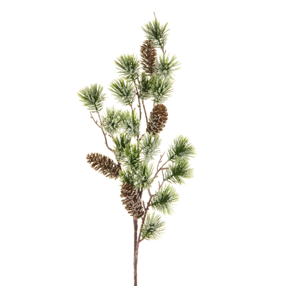 32.5" Iced Pine and Pinecone Spray