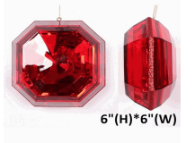 6" Red Jewel Ornament