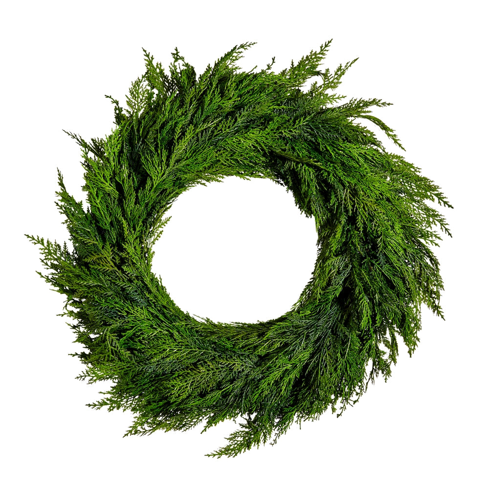 24" Mixed Cedar Wreath