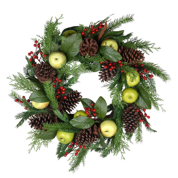 Cedar Apple Cone Wreath 24"