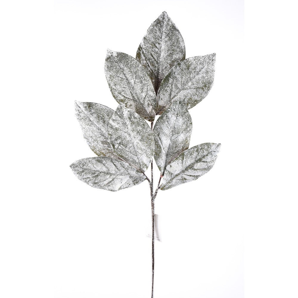 Snow Magnolia Leaf Spray 32"