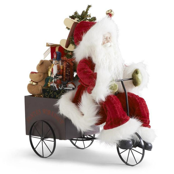 18 Inch Santa on Tricycle Toy Cart