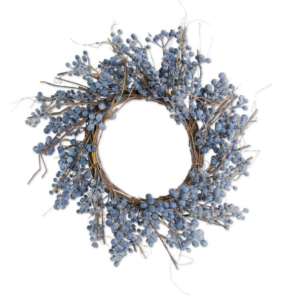 23 Inch Powdered Concord Grape Wreath on Vine