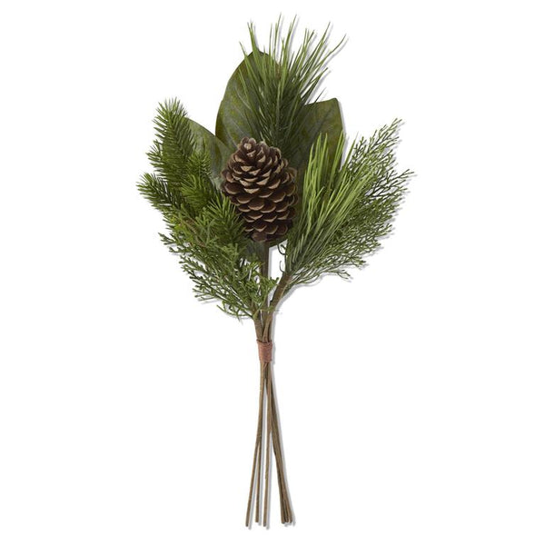 21 Inch Mixed Pine & Magnolia Bush w/Pinecone