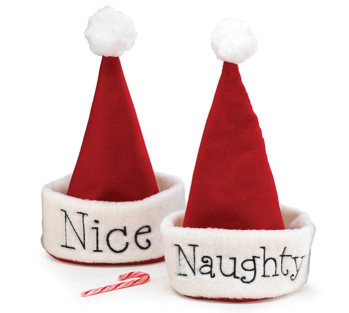 NAUGHTY OR NICE SANTA HAT