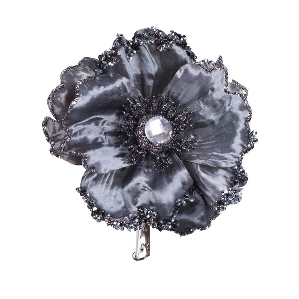 5" Pewter Wild Poppy Head Clip 3/Bag