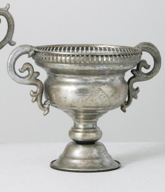 Silver Metal Urn 7.5" H