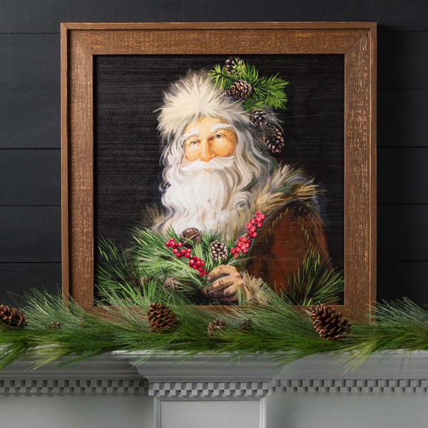 WOODEN SANTA WALL ART