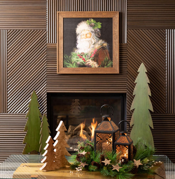 WOODEN SANTA WALL ART