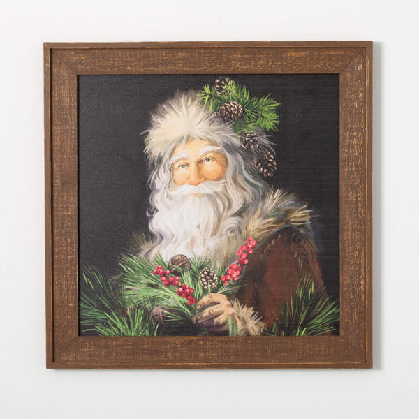 WOODEN SANTA WALL ART