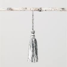 Gray & White Yarn Tassel